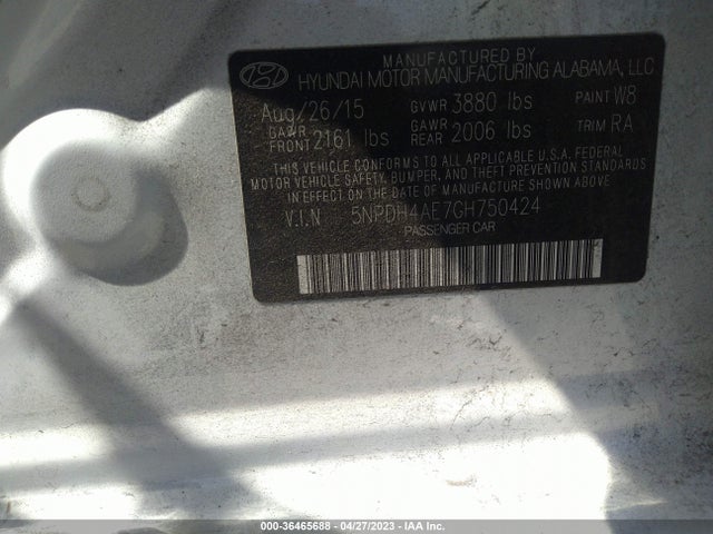 Hyundai ELANTRA SE 2016 5NPDH4AE7GH750424 Image 10