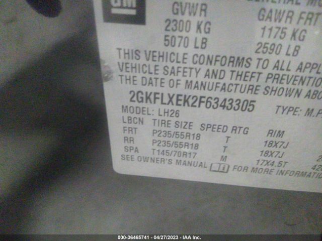 2GKFLXEK2F6343305 GMC Terrain Slt