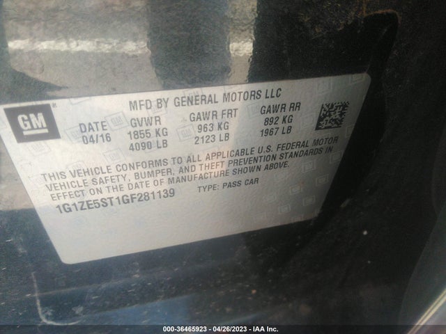Chevrolet MALIBU LT 2016 1G1ZE5ST1GF281139 Image 9