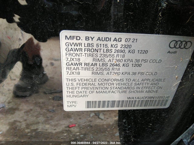 WA1AUCF39N1005270 Audi Q3 PREMIUM