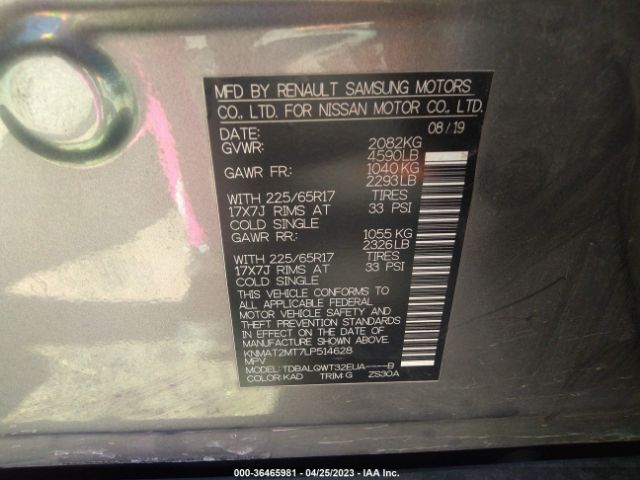 KNMAT2MT7LP514628 Nissan ROGUE SV