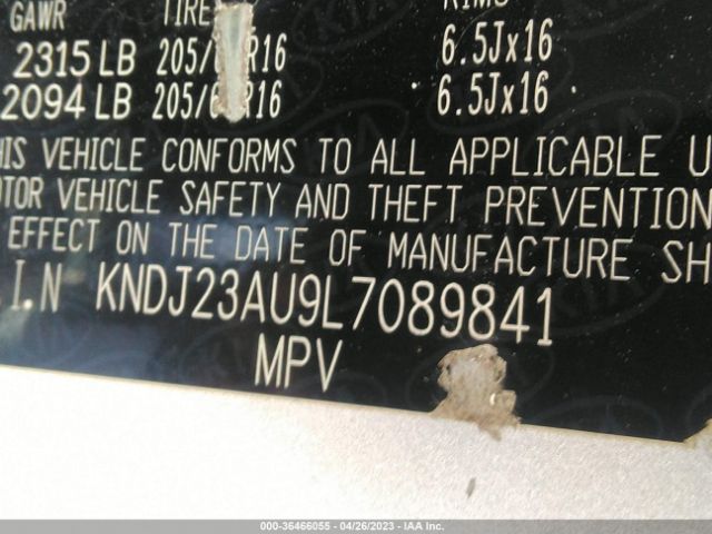 KNDJ23AU9L7089841 KIA SOUL LX