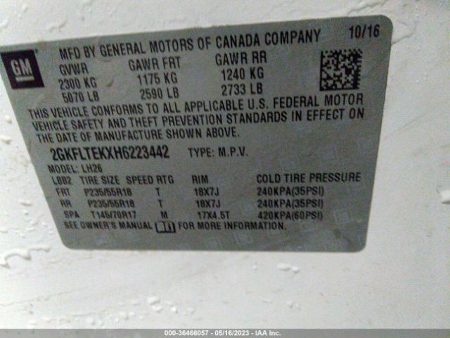 2GKFLTEKXH6223442 GMC Terrain Sle
