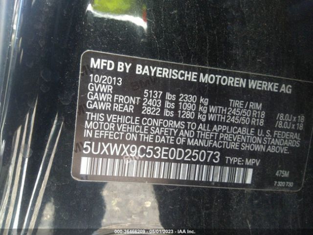 5UXWX9C53E0D25073 BMW X3 Xdrive28i