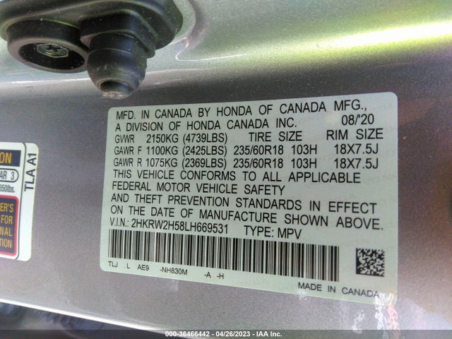 Honda CR-V EX 2020 2HKRW2H58LH669531 Image 9