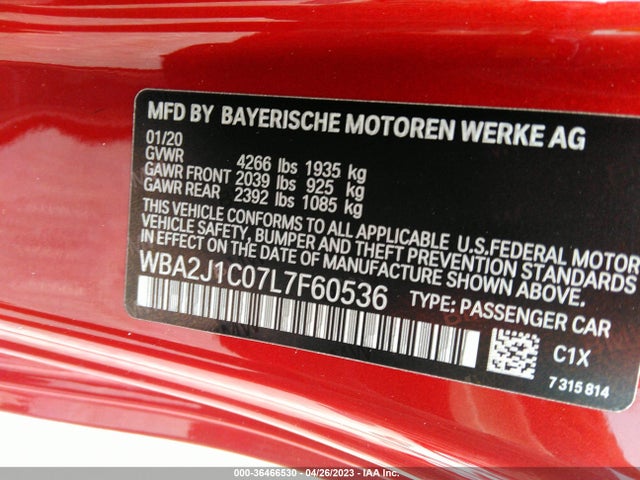 BMW 2 Series 230i 2020 WBA2J1C07L7F60536 Image 9