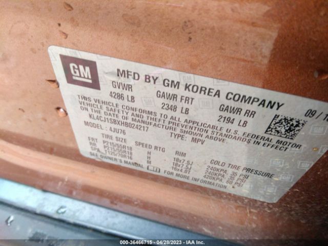 KL4CJ1SBXHB024217 Buick Encore Sport Touring