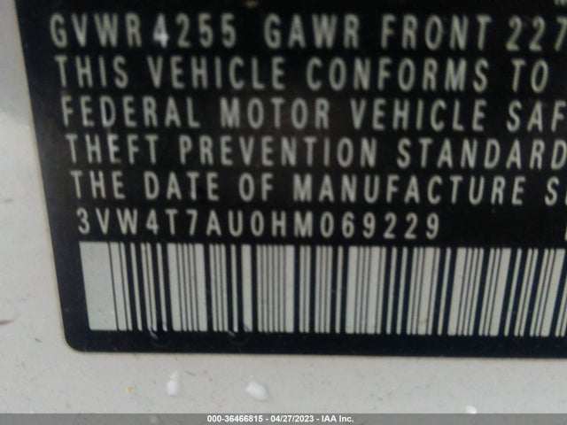 2017 Volkswagen GTI, VIN: 3VW4T7AU0HM069229