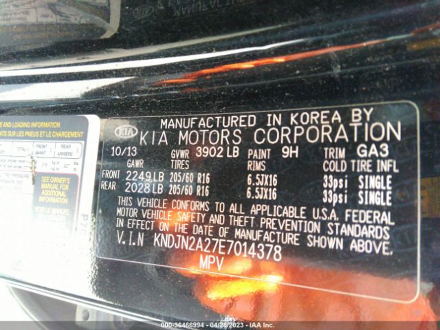 KNDJN2A27E7014378 KIA Soul Base