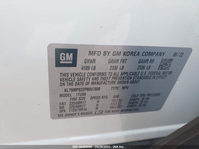 Chevrolet Trailblazer Lt 2023 KL79MPS22PB047688 Image 9