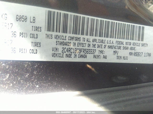 2C4RC1BG9FR565537 Chrysler Town & Country Touring