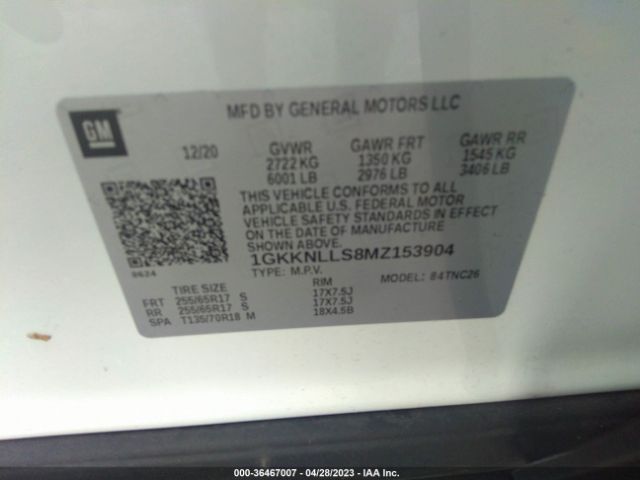 1GKKNLLS8MZ153904 GMC Acadia At4