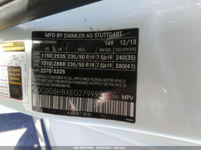 WDCGG5HBXEG279995 Mercedes-Benz Glk-class Glk 350