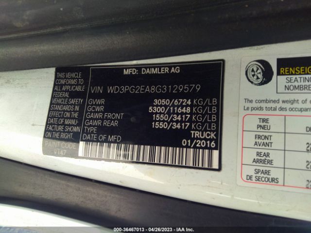 WD3PG2EA8G3129579 Mercedes-Benz METRIS CARGO VAN