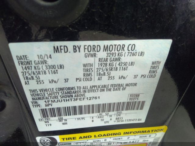 1FMJU1HT3FEF12761 Ford Expedition Xlt/king Ranch