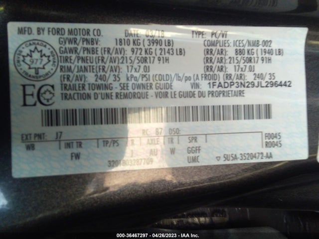 Ford Focus Titanium 2018 1FADP3N29JL296442 Image 10