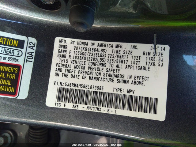 Honda CR-V EX 2014 5J6RM4H56EL073585 Image 11