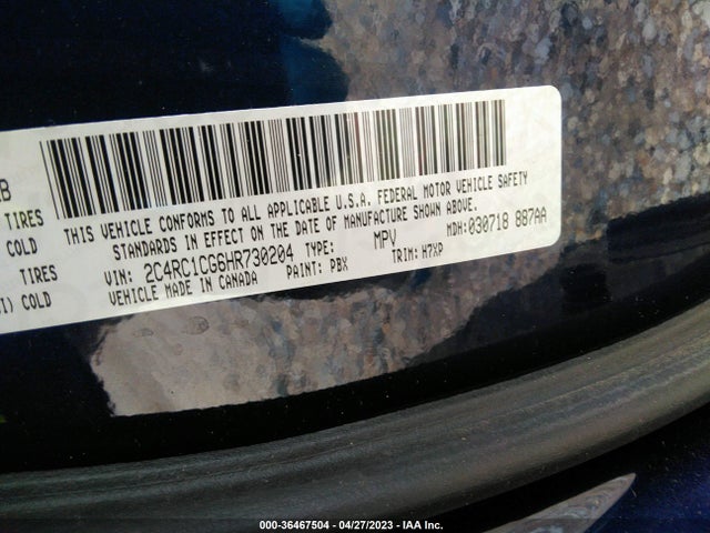 Chrysler Pacifica Lx 2017 2C4RC1CG6HR730204 Image 10