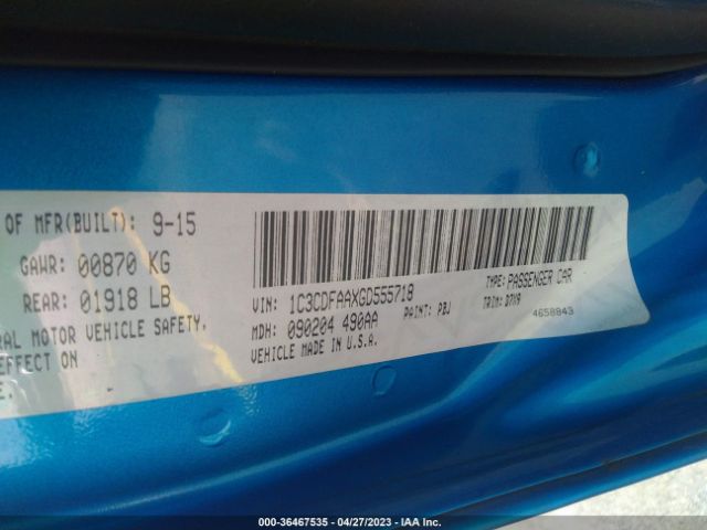 1C3CDFAAXGD555718 Dodge DART SE