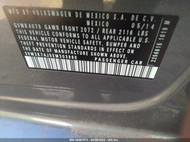 3VW2K7AJ5EM303960 Volkswagen Jetta Sedan S