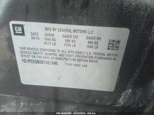 Chevrolet Cruze 1lt 2014 1G1PC5SB0E7421046 Image 10