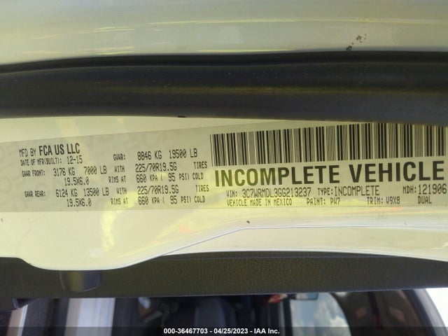 2016 Dodge Ram, VIN: 3C7WRMDL3GG213237