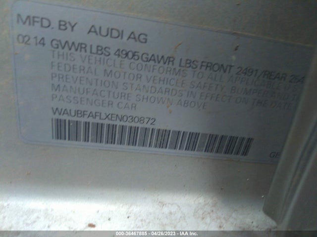 WAUBFAFLXEN030872 Audi A4 PREMIUM