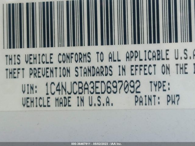 1C4NJCBA3ED697092 Jeep Compass Sport