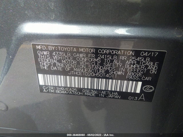 JTHCE1D20H5014011 Lexus Is Is 350