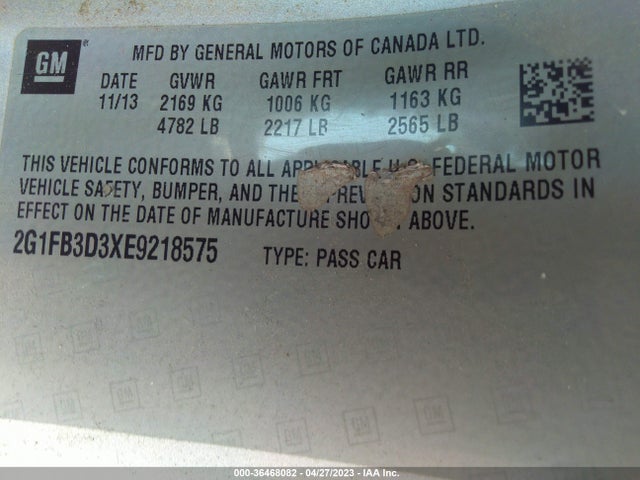 Chevrolet CAMARO LT 2014 2G1FB3D3XE9218575 Image 9