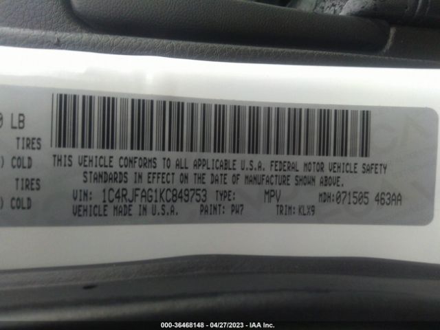 1C4RJFAG1KC849753 Jeep Grand Cherokee Altitude