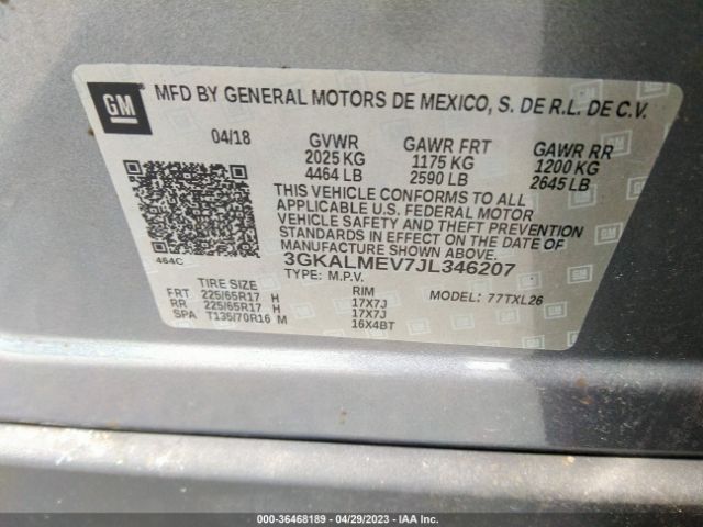 3GKALMEV7JL346207 GMC Terrain Sle