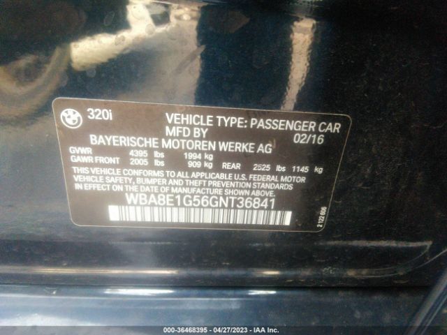 WBA8E1G56GNT36841 BMW 3 Series 320i