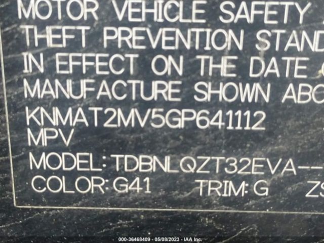 KNMAT2MV5GP641112 Nissan ROGUE SV