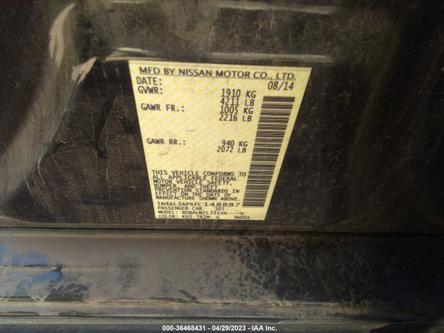 Nissan Altima 2.5 Sv 2015 1N4AL3APXFC148887 Image 9
