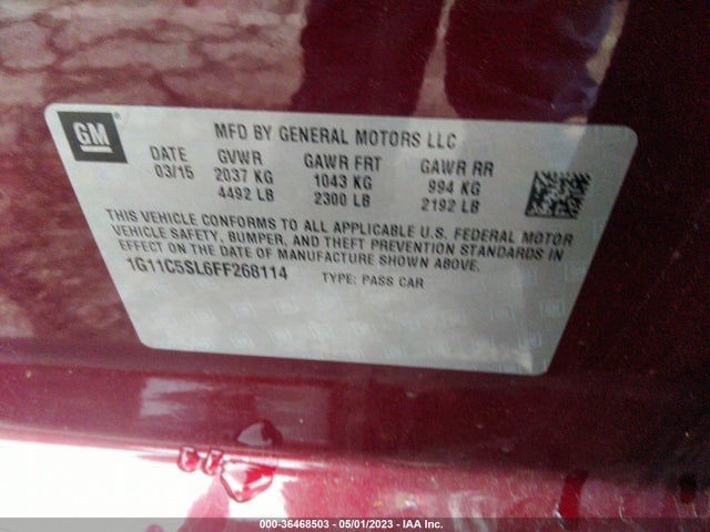 Chevrolet MALIBU LT 2015 1G11C5SL6FF268114 Image 10