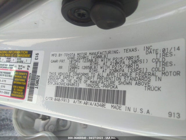 Toyota TACOMA 2014 5TFJX4CNXEX040633 Image 11