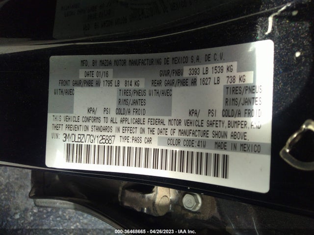 3MYDLBZV7GY125887 Scion IA