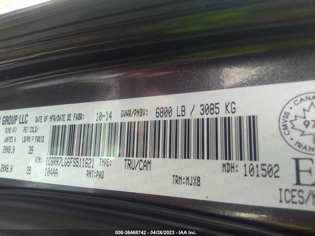RAM 1500 Slt 2015 1C6RR7LG6FS511621 Image 10