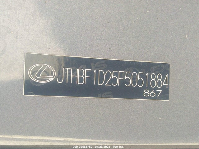 JTHBF1D25F5051884 Lexus IS 250