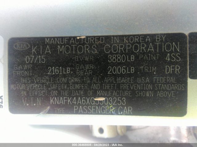KNAFK4A6XG5503253 KIA FORTE LX