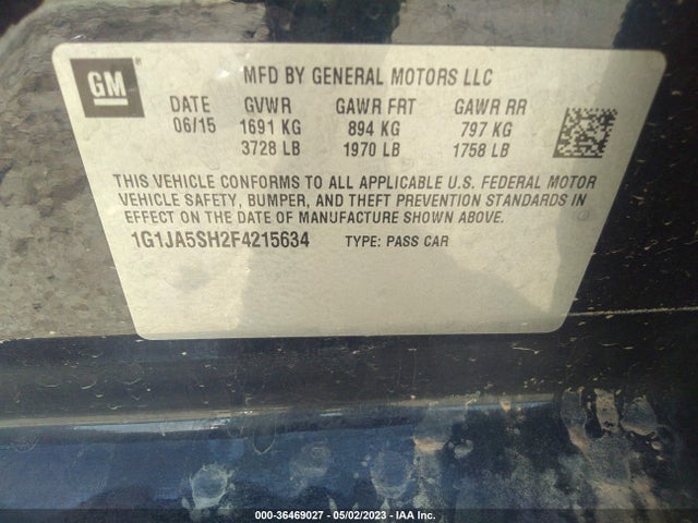 Chevrolet SONIC LS 2015 1G1JA5SH2F4215634 Image 10