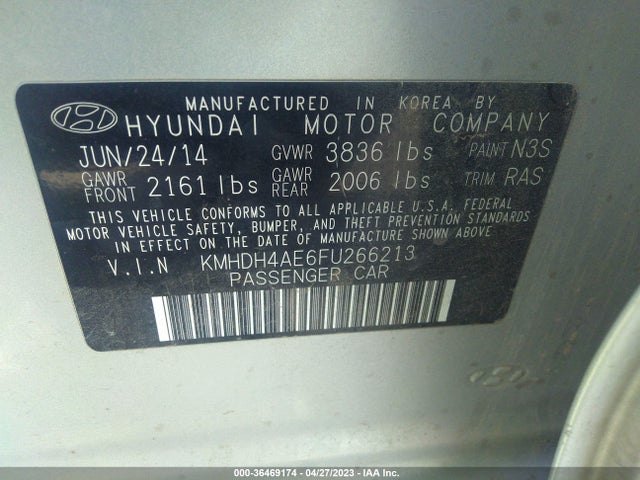 Hyundai ELANTRA SE 2015 KMHDH4AE6FU266213 Image 10