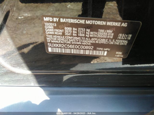 5UXKR2C56E0C00892 BMW X5 Sdrive35i