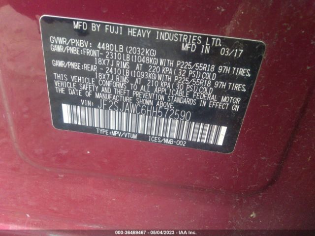 JF2SJAWC6HH572590 Subaru Forester Touring