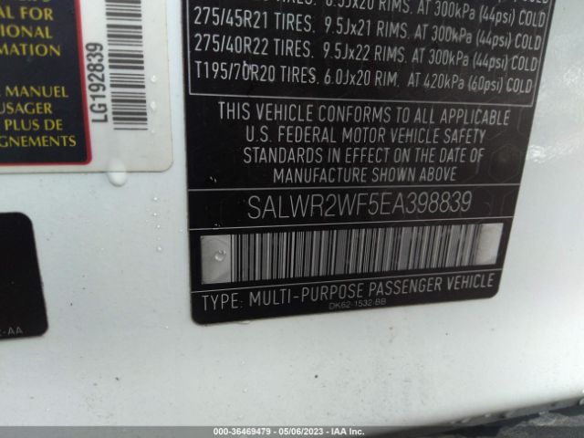 SALWR2WF5EA398839 Land Rover Range Rover Sport Hse