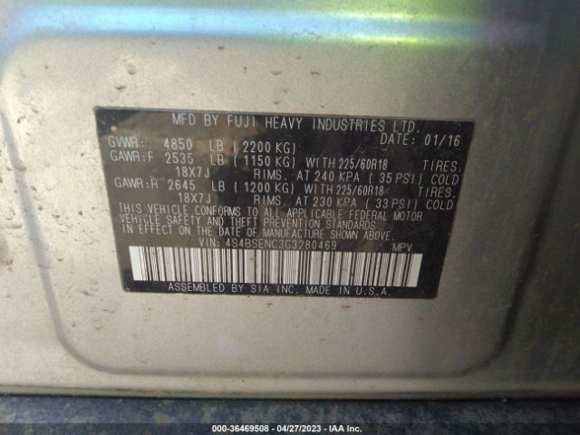4S4BSENC3G3280469 Subaru Outback 3.6r Limited