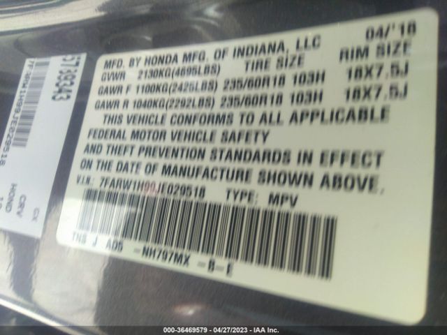 7FARW1H99JE029518 Honda Cr-v Touring