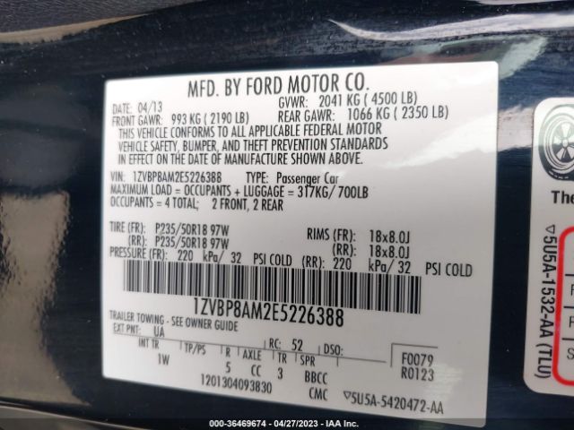 1ZVBP8AM2E5226388 Ford Mustang V6