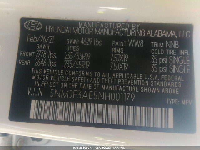 Hyundai TUCSON SEL 2022 5NMJF3AE5NH001179 Image 10